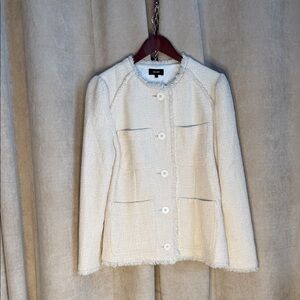 ME+EM Ivory Textured Women's Blazer